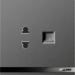 Aulmo internet (NET) + 1 modullu elektrik yuvası L50 seriyası L5112/1 – Boz