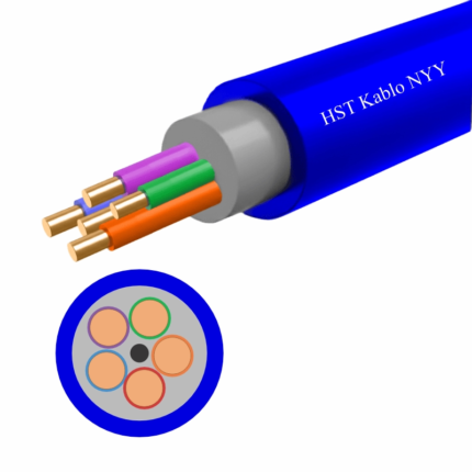 HST NYY 5 damarlı tək telli LSZH elektrik kabeli – yanğına davamlı.