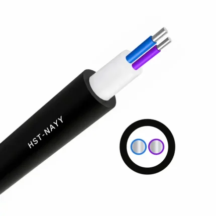 HST Kablo NAYY 2 damarlı alüminium enerji kabeli, PVC izolyasiyalı və PVC xarici örtüklü